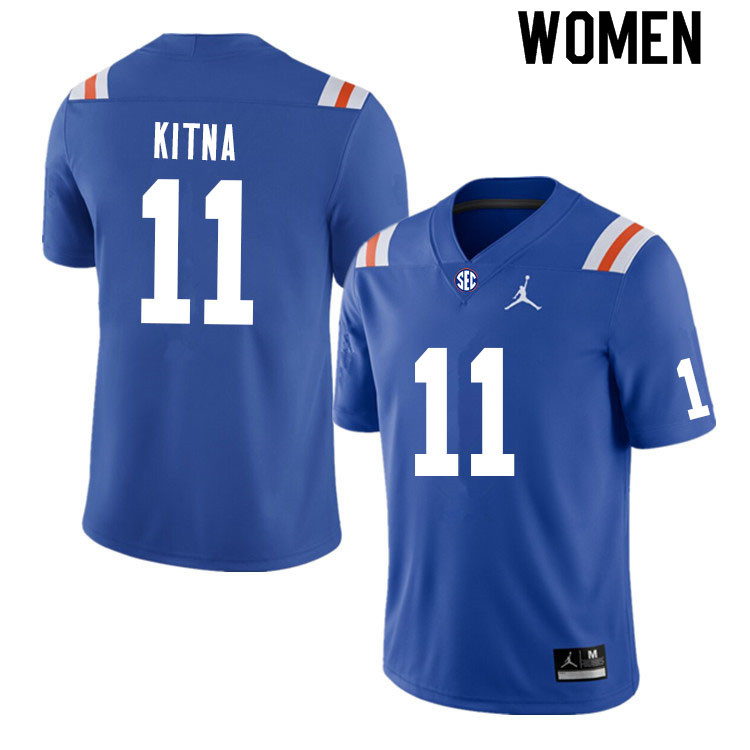 Women #11 Jalen Kitna Florida Gators College Football Jerseys Sale-Throwback